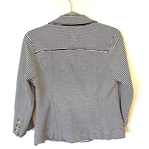 CAbi Nautical Navy & White Striped Blazer Style823 - Picture 4 of 4
